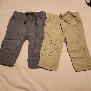 2 PAIR OLD NAVY PANTS SZ 6-12 MONTH